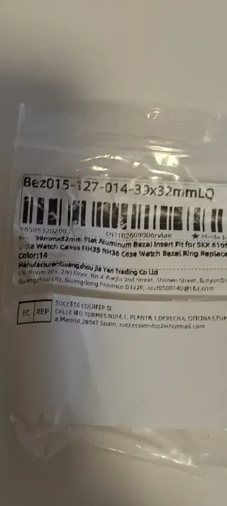 Bisel de reloj aluminio verde