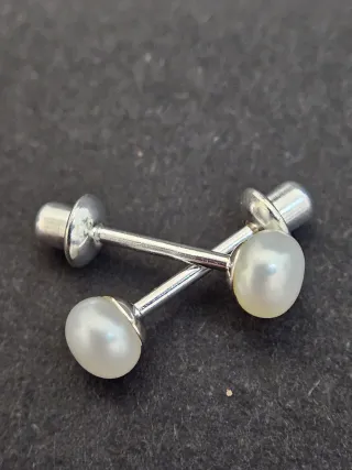 Pendientes perla y plata 925