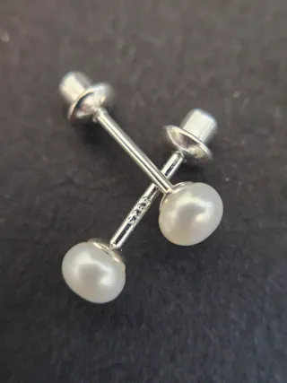 Pendientes perla y plata 925