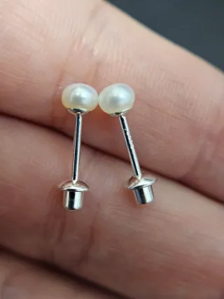 Pendientes perla y plata 925
