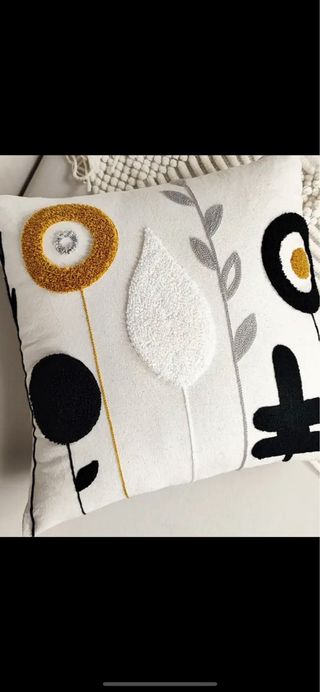 2 Fundas Cojín Bordadas Flores Boho Chic 45x45