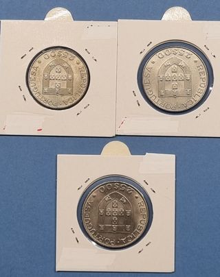 3 Monedas Portugal 25 Escudos 1977 1982 1986
