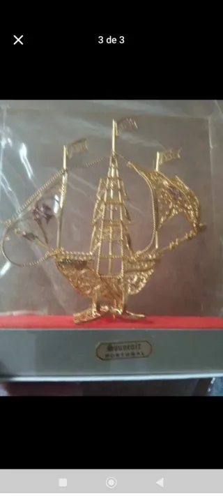 Maqueta Barco Dorado Souvenir Portugal