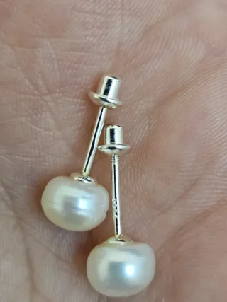 Pendientes de perla y plata