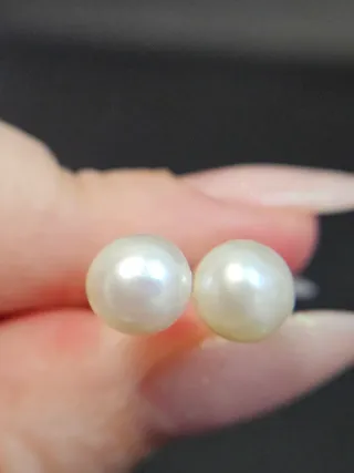 Pendientes de perla y plata