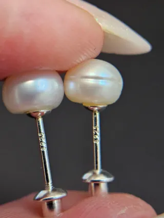 Pendientes de perla y plata