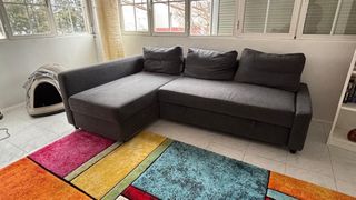 Sofá Cama Chaise Longue Gris Ikea Friheten