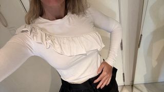 Camiseta Stradivarius Blanca Talla S Volante