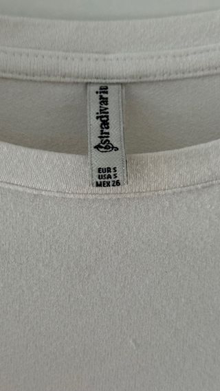 Camiseta Stradivarius Blanca Talla S Volante