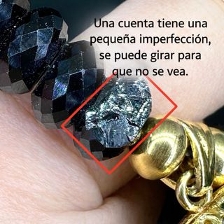 Collar Vintage Jade Verde Cuentas Negras