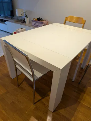 Mesa consola extensible blanca