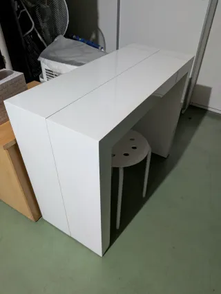 Mesa consola extensible blanca