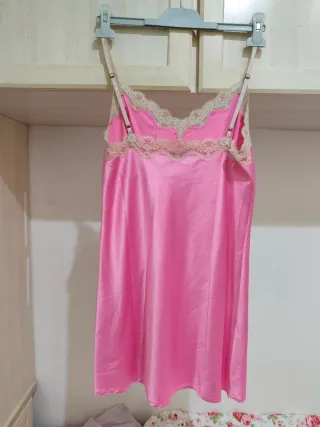 Camisón Moon River Rosa con Encaje