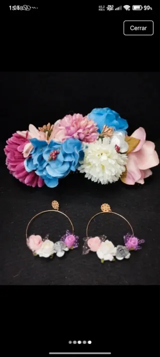 Corona y pendientes flamenca diseño