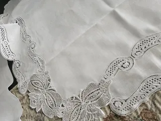 Completo letto matrimoniale lino pizzo