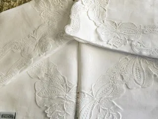 Completo letto matrimoniale lino pizzo