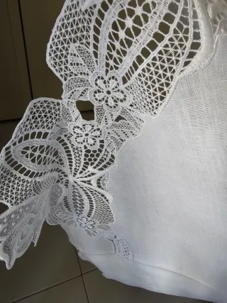 Completo letto matrimoniale lino pizzo