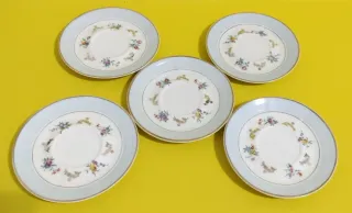 5 Platos de Porcelana Limoges Florales