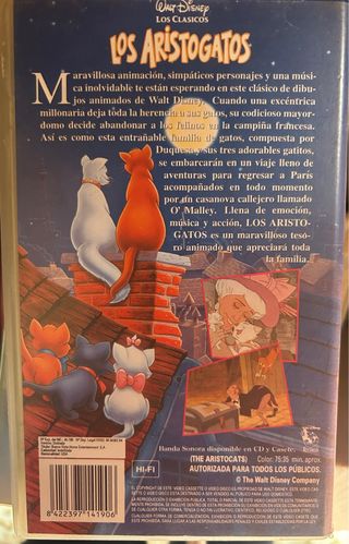 VHS Los Aristogatos Disney Clásicos Español