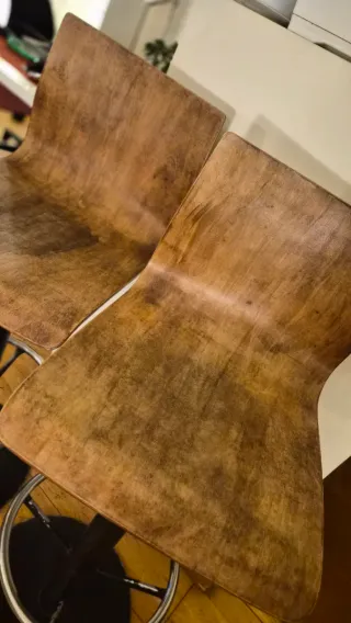 2 Taburetes profesionales de bar Madera y Metal