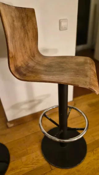 2 Taburetes profesionales de bar Madera y Metal