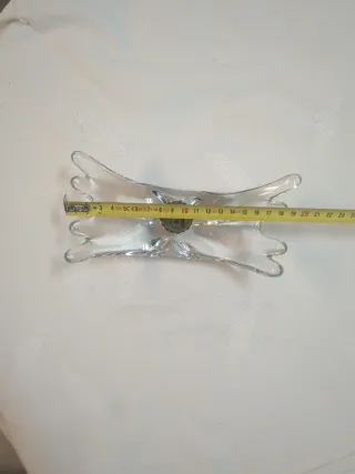 Portavelas de cristal y plata