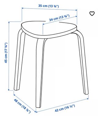 Taburete blanco de madera