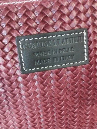 Bolso de  Piel efecto Trenzado color Burdeos
