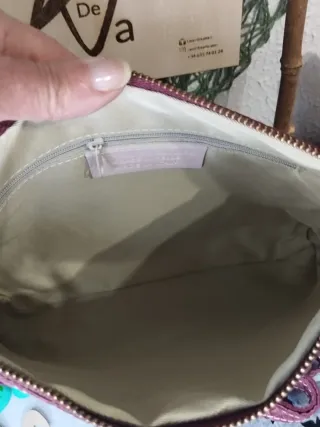 Bolso de  Piel efecto Trenzado color Burdeos