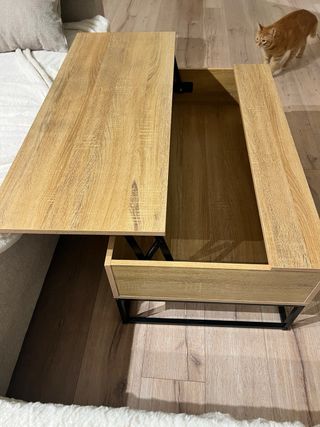 Mesa de centro elevable madera y metal