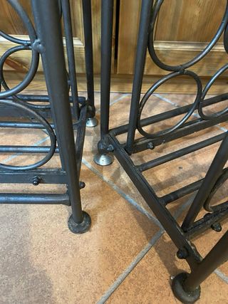 Botellero Vino Hierro Forjado Negro/Gris