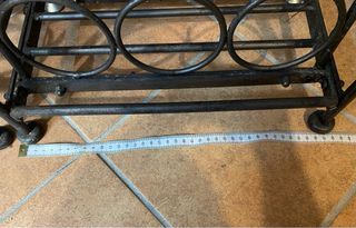 Botellero Vino Hierro Forjado Negro/Gris