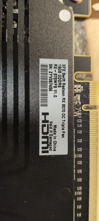 XFX Swift RX 9070 GARANTIA HASTA 2028