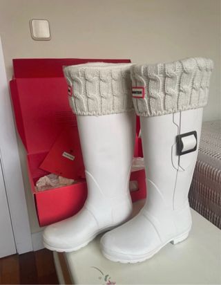 Botas Hunter Blancas con Calcetines