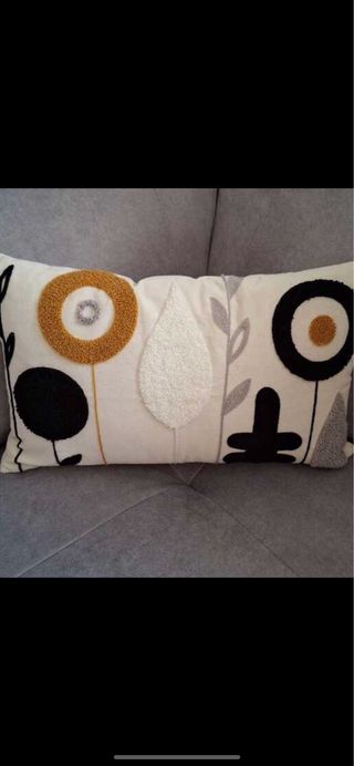 2 Fundas Cojín Bordadas Flores Boho Chic 30x50