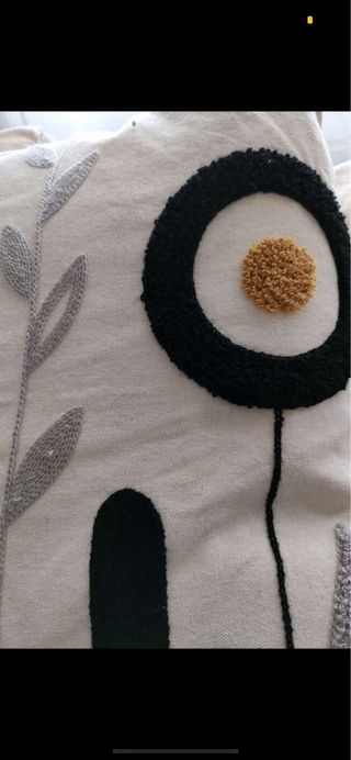 2 Fundas Cojín Bordadas Flores Boho Chic 30x50