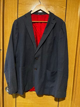 Americana El Ganso Azul con Forro Rojo