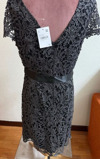 Vestido Yessica Negro/Plata Talla 40