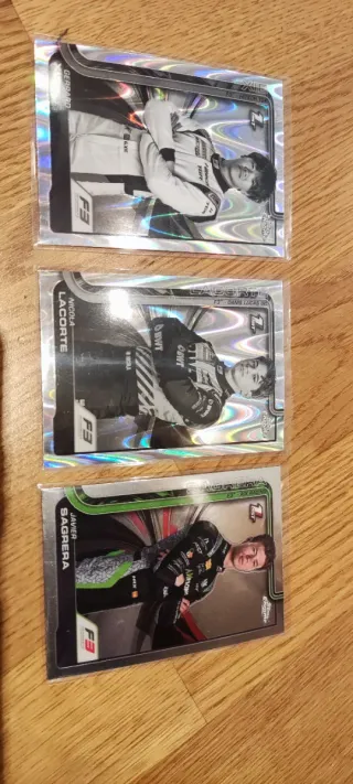 Cartas Topps Chrome F1/F3 Sagrera, Lacorte, Xie