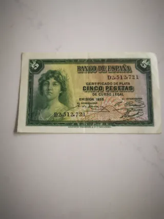 Billete 5 Pesetas Banco de España 1935