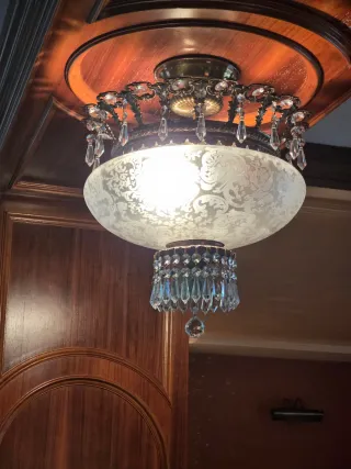 Lámpara de techo vintage Cristal y Bronce - Estilo