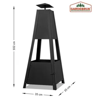 Chimenea Jardín Pirámide Negra