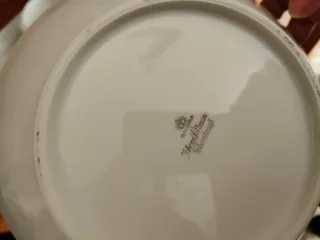 Vajilla de porcelana de Bavaris con borde dorado