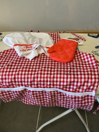 Set Cocinero Infantil Delantal Gorro y Manopla