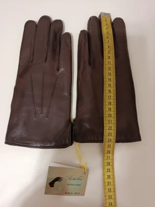 Guantes de piel marrón forro pelo conejo