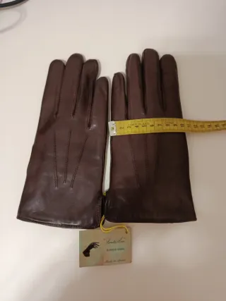 Guantes de piel marrón forro pelo conejo