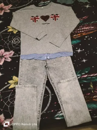 Conjunto juvenil camiseta y vaqueros