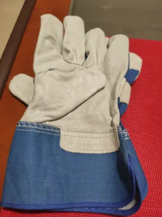 Guantes de trabajo de cuero y tela