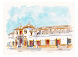 Lámina acuarela La Maestranza