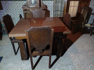 Mesa de comedor de madera Antigua